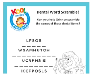 Dental Word Scramble